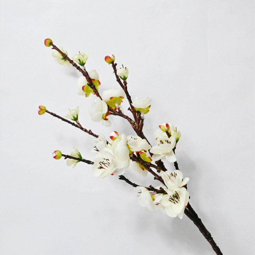 Realistic Artificial Plum Blossom Durable Flower Stick Stems Without Vase | 2 Feet