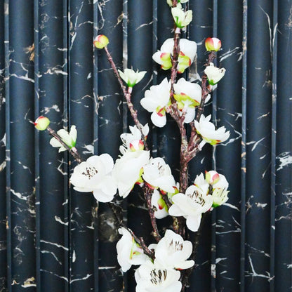 Realistic Artificial Plum Blossom Durable Flower Stick Stems Without Vase | 2 Feet