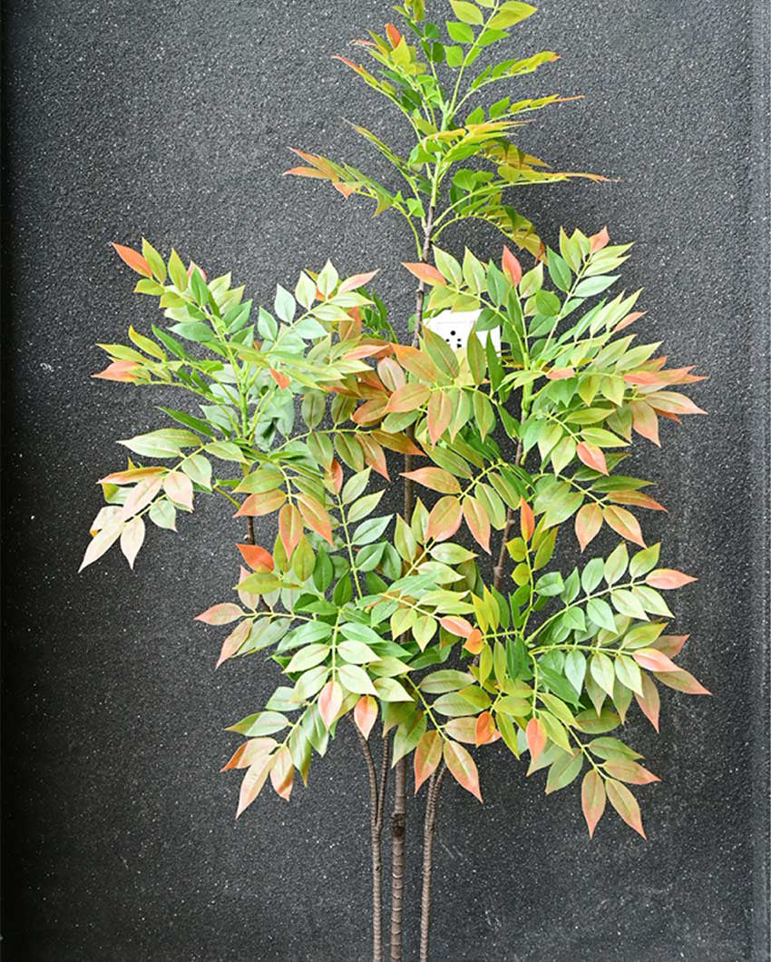 Autumn Artificial Minimalistic Sumac Fall Plant with Basic Pot | 5 Feet