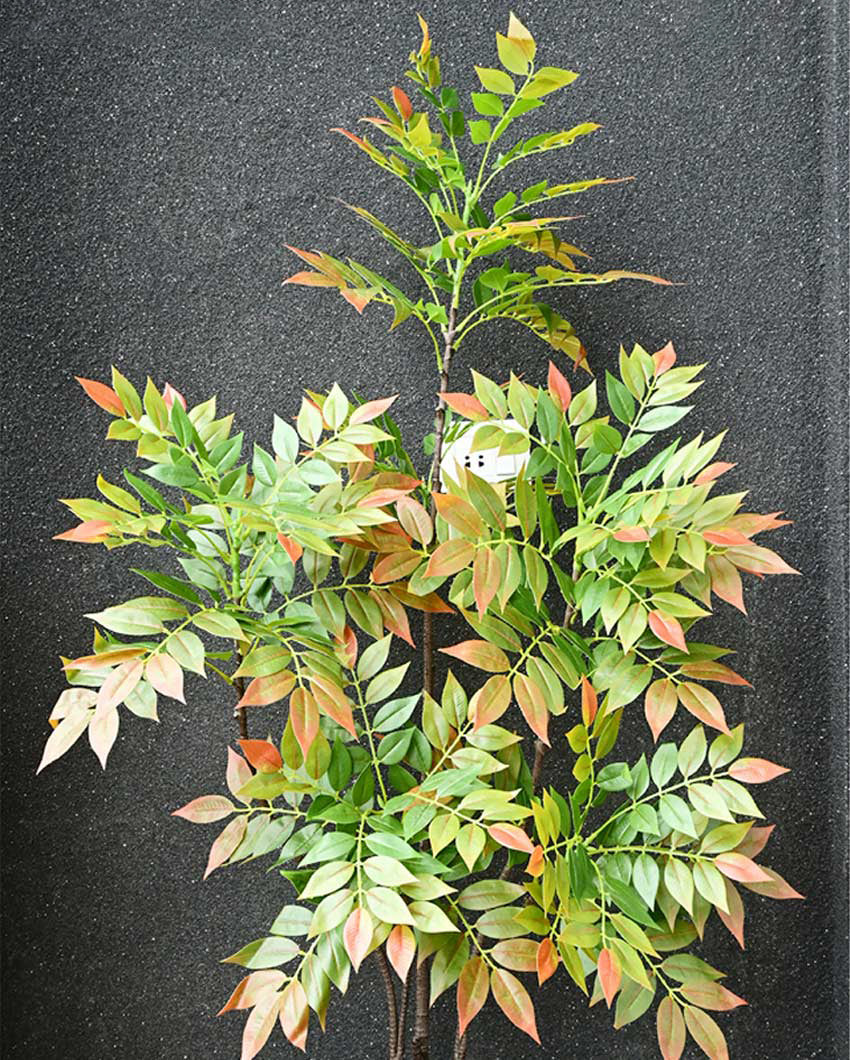 Autumn Artificial Minimalistic Sumac Fall Plant with Basic Pot | 5 Feet