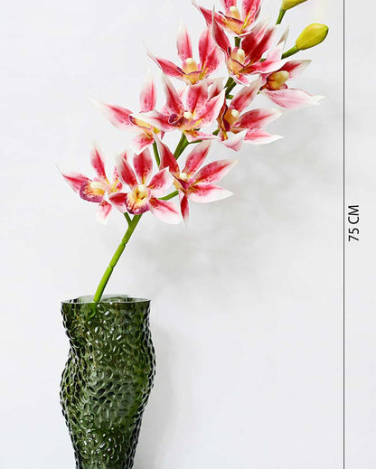 Vibrant Artificial Orchid Realistic Faux Stem Flower Plant Without Vase | 2 Feet