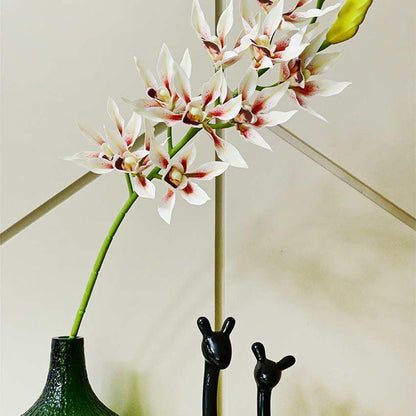 Vibrant Artificial Orchid Realistic Faux Stem Flower Plant Without Vase | 2 Feet