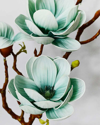 Minimalist Artificial Magnolia Ikebana Realistic Faux Stem Flower Plant Without Vase | 3 Feet