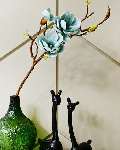 Minimalist Artificial Magnolia Ikebana Realistic Faux Stem Flower Plant Without Vase | 3 Feet