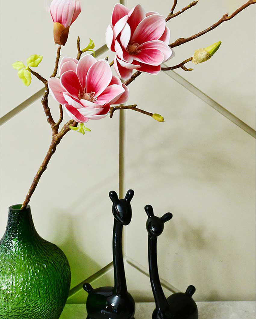 Minimalist Artificial Magnolia Ikebana Realistic Faux Stem Flower Plant Without Vase | 3 Feet