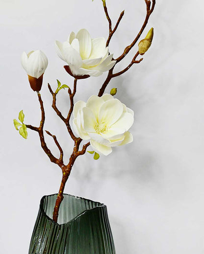 Minimalist Artificial Magnolia Ikebana Realistic Faux Stem Flower Plant Without Vase | 3 Feet