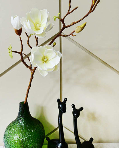 Minimalist Artificial Magnolia Ikebana Realistic Faux Stem Flower Plant Without Vase | 3 Feet