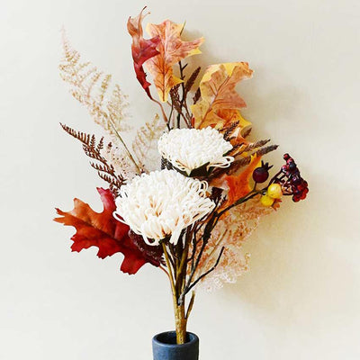 Delicate Artificial Bunch And Lifelike Faux with Leaves Flower Plant Without Vase | 2 feet