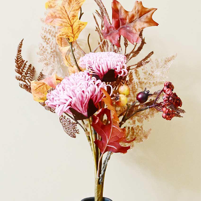 Delicate Artificial Bunch And Lifelike Faux with Leaves Flower Plant Without Vase | 2 Feet