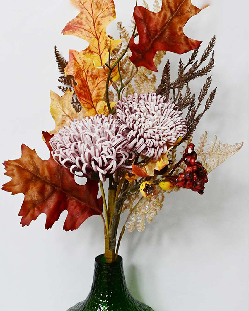 Delicate Artificial Bunch And Lifelike Faux with Leaves Flower Plant Without Vase | 2 Feet