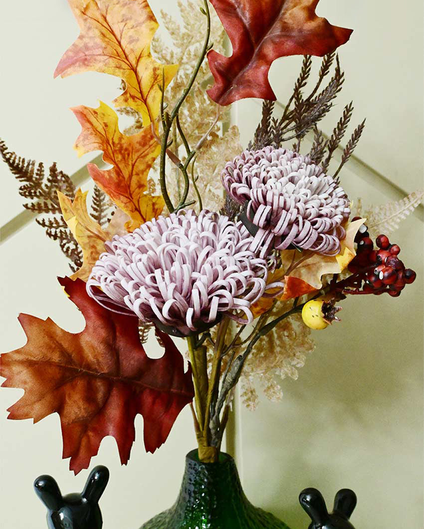 Delicate Artificial Bunch And Lifelike Faux with Leaves Flower Plant Without Vase | 2 Feet