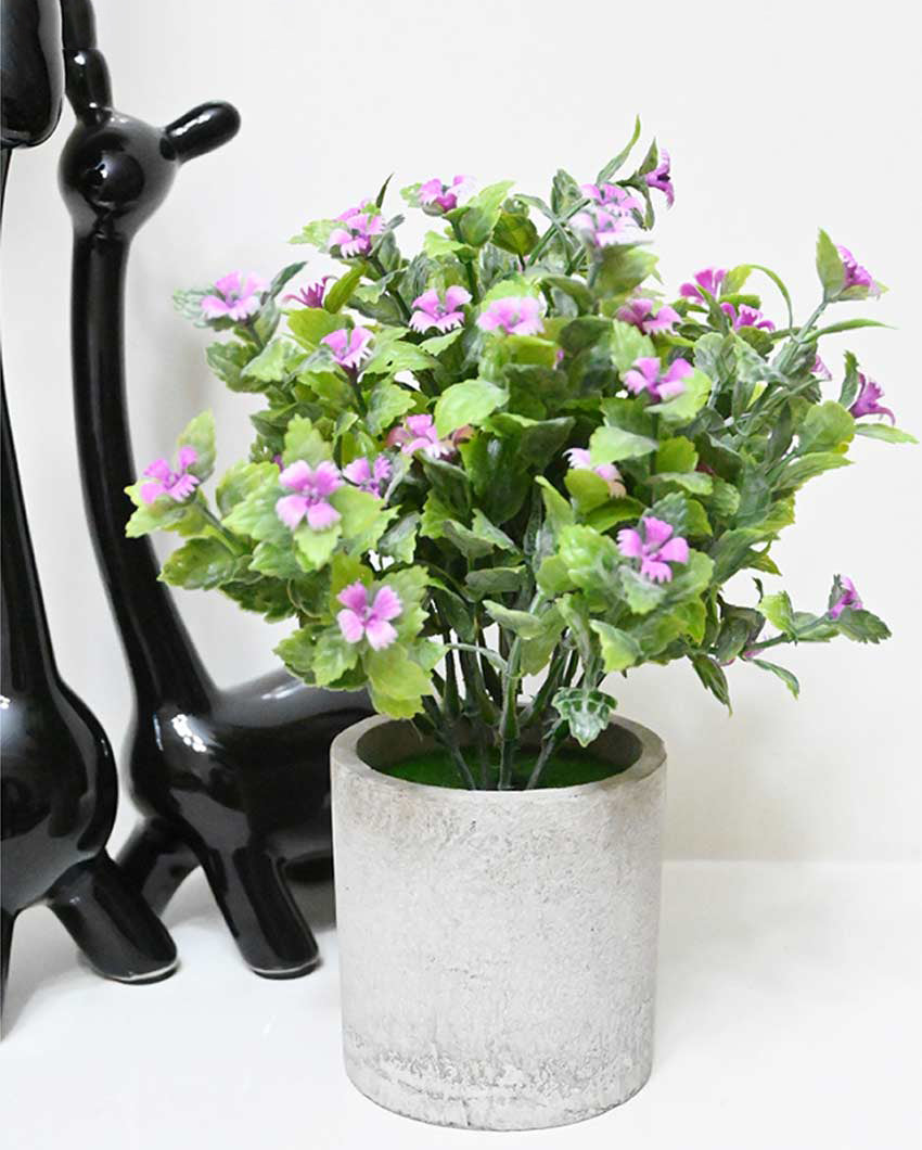 Blooming Artificial Flower Plant with Basic Pot | 9 inches