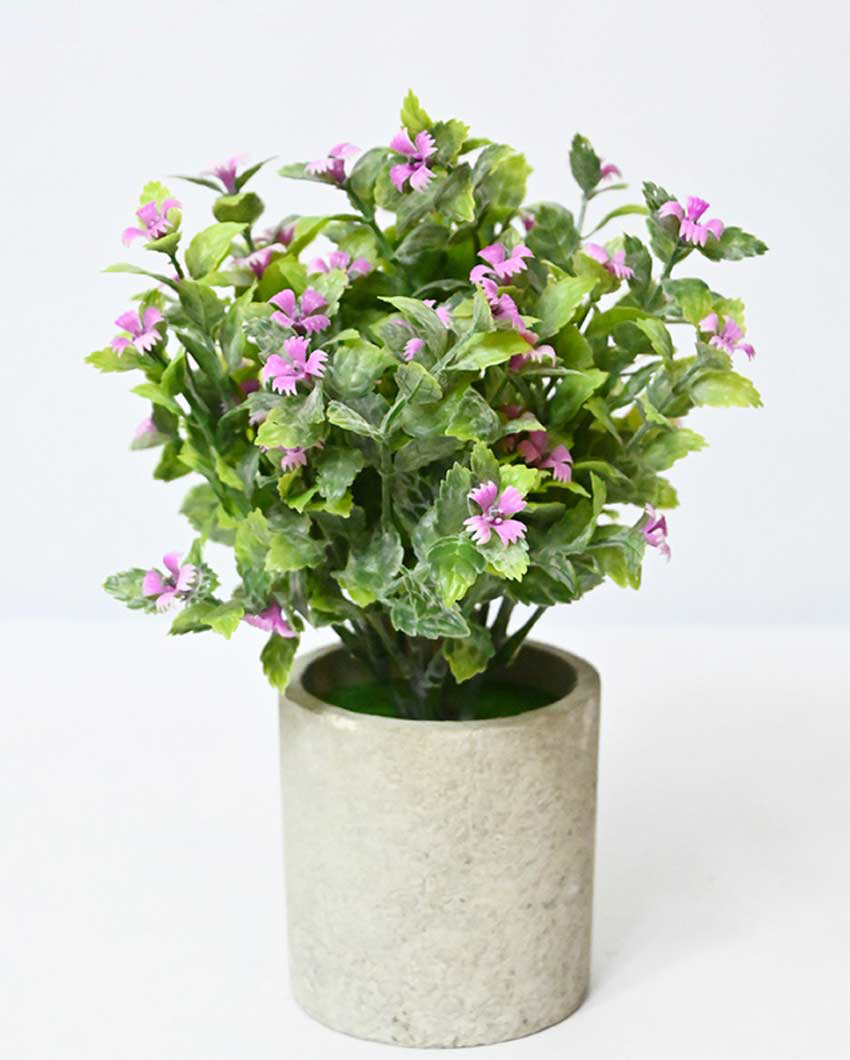 Blooming Artificial Flower Plant with Basic Pot | 9 inches