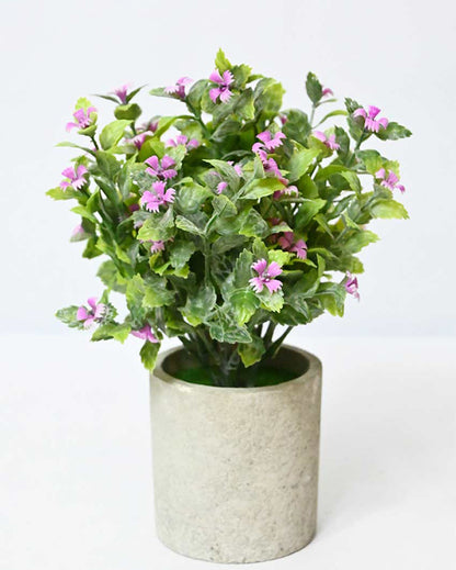 Blooming Artificial Flower Plant with Basic Pot | 9 inches