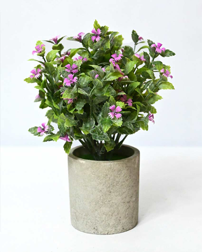 Blooming Artificial Flower Plant with Basic Pot | 9 inches