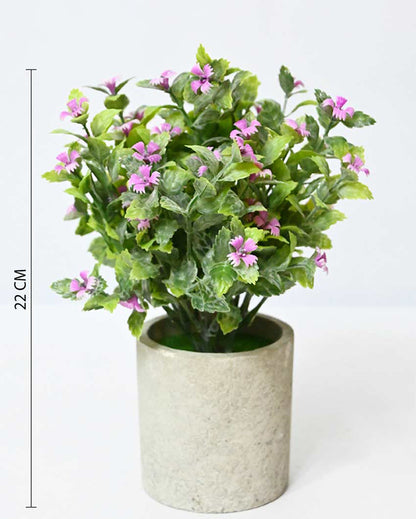 Blooming Artificial Flower Plant with Basic Pot | 9 inches