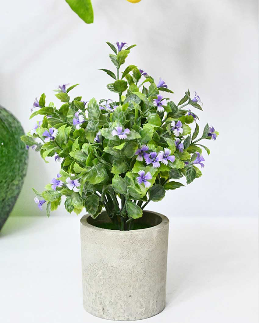 Blooming Artificial Flower Plant with Basic Pot | 9 inches