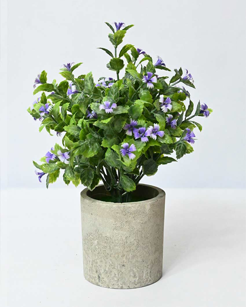 Blooming Artificial Flower Plant with Basic Pot | 9 inches