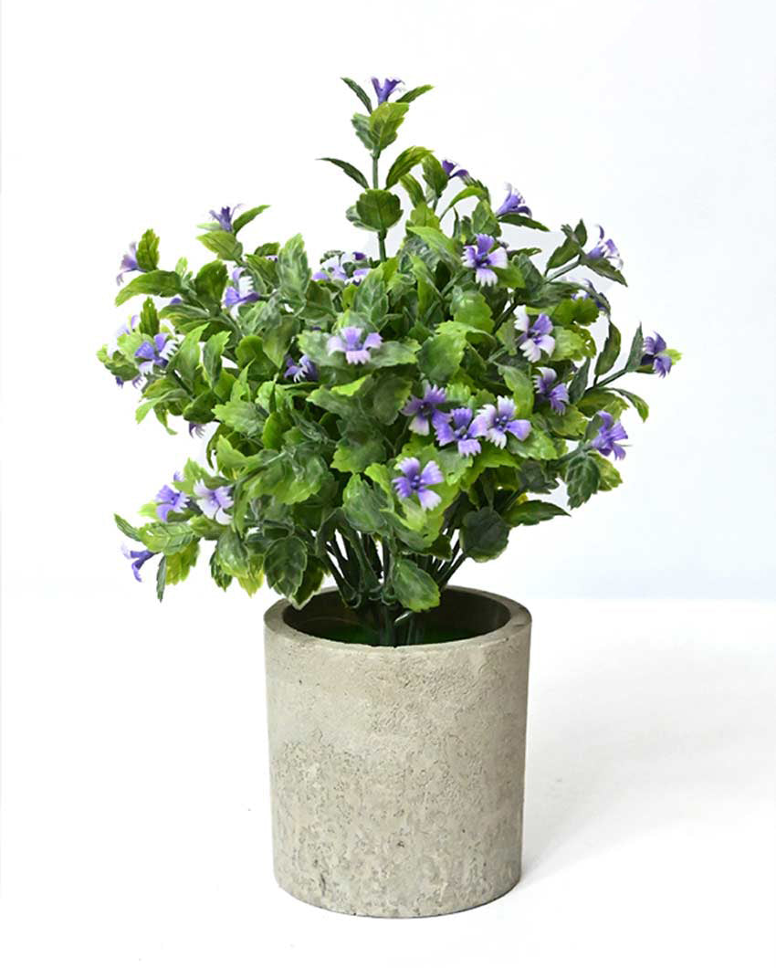 Blooming Artificial Flower Plant with Basic Pot | 9 inches