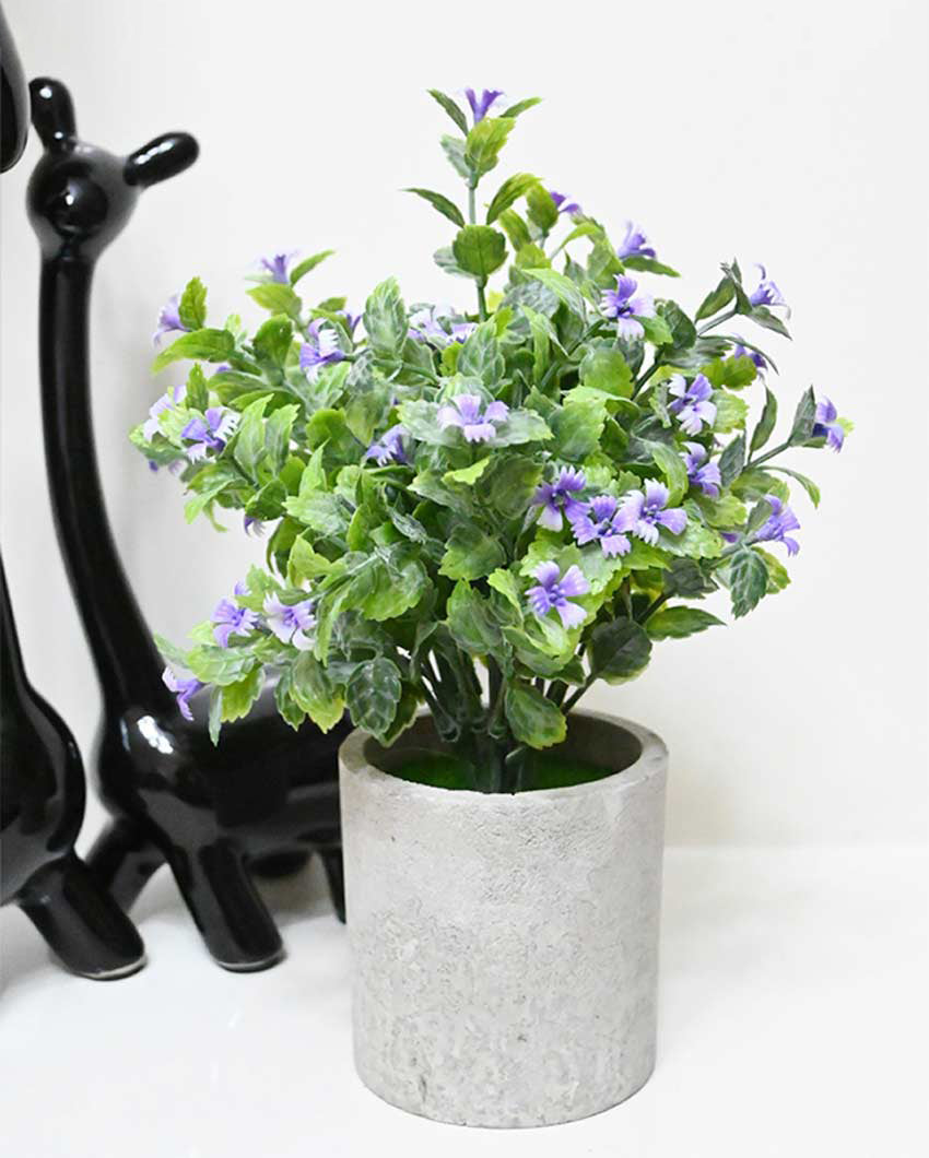 Blooming Artificial Flower Plant with Basic Pot | 9 inches