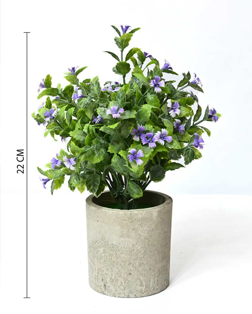 Blooming Artificial Flower Plant with Basic Pot | 9 inches