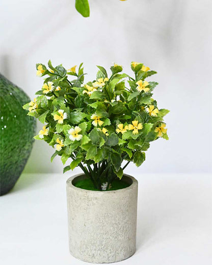 Blooming Artificial Flower Plant with Basic Pot | 9 inches