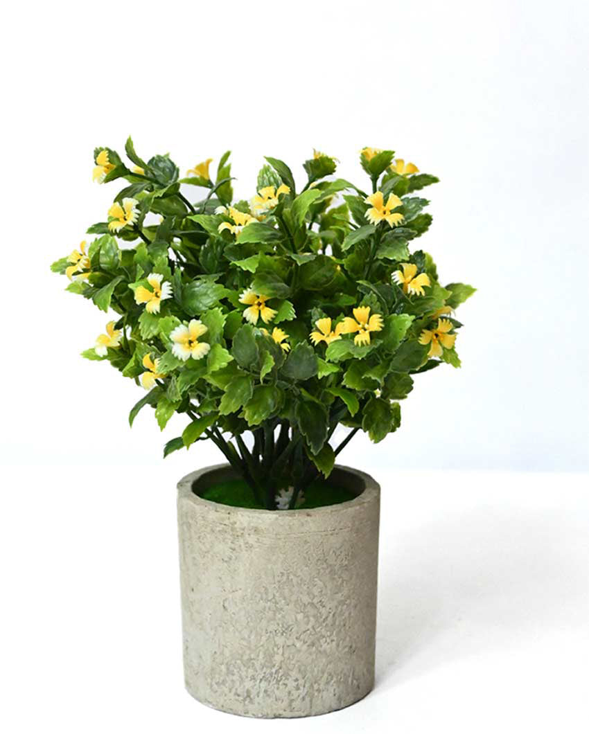 Blooming Artificial Flower Plant with Basic Pot | 9 inches