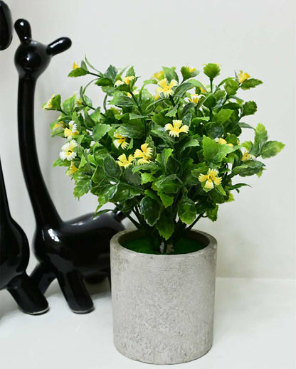 Blooming Artificial Flower Plant with Basic Pot | 9 inches