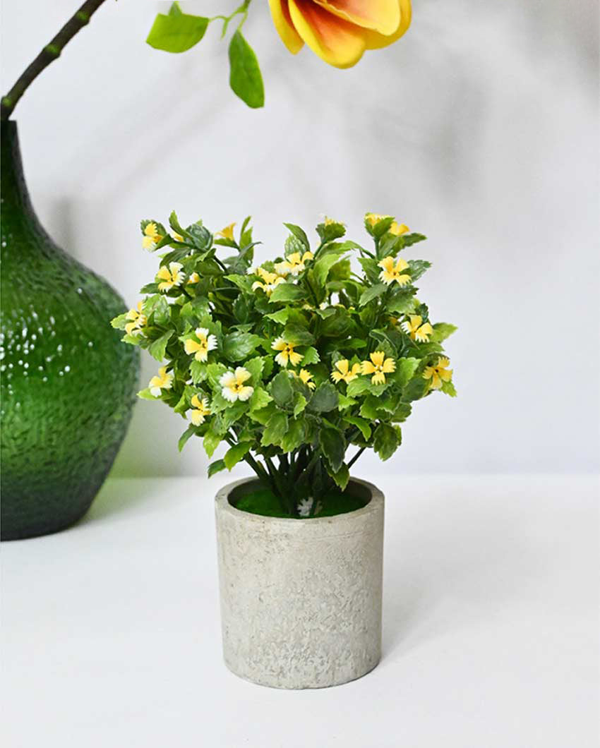 Blooming Artificial Flower Plant with Basic Pot | 9 inches