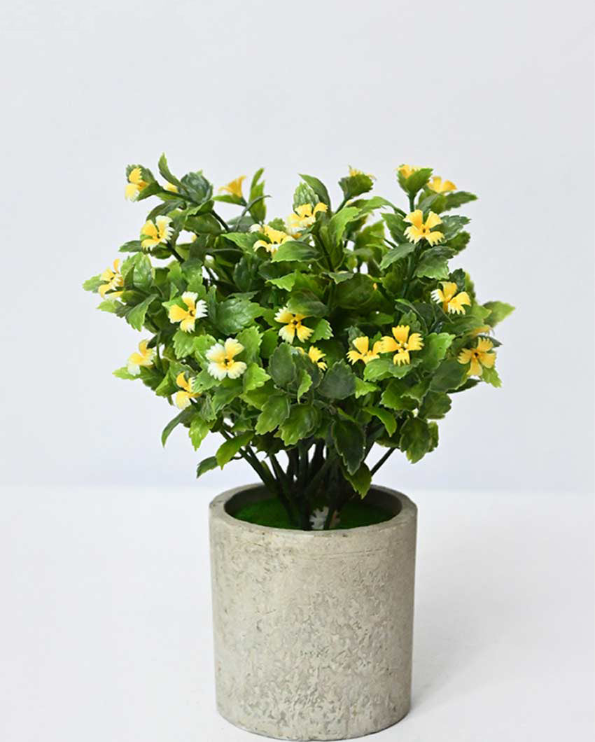 Blooming Artificial Flower Plant with Basic Pot | 9 inches