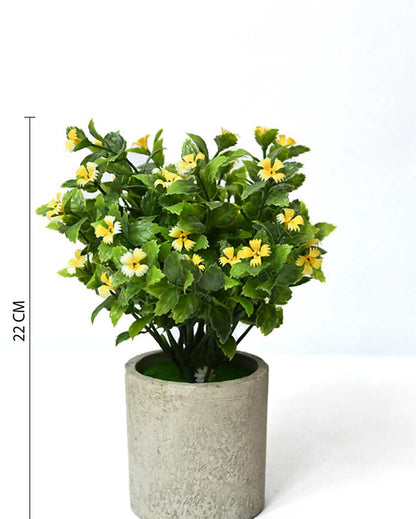 Blooming Artificial Flower Plant with Basic Pot | 9 inches