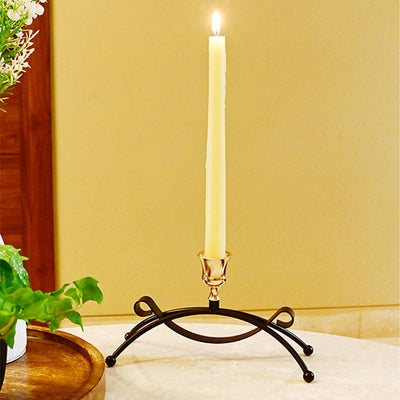 Elegant Arched Metal Black Candle Holder Without Candle | 4 x 3 x 8 inches
