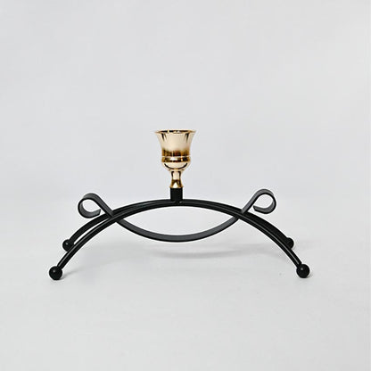 Elegant Arched Metal Black Candle Holder Without Candle | 4 x 3 x 8 inches