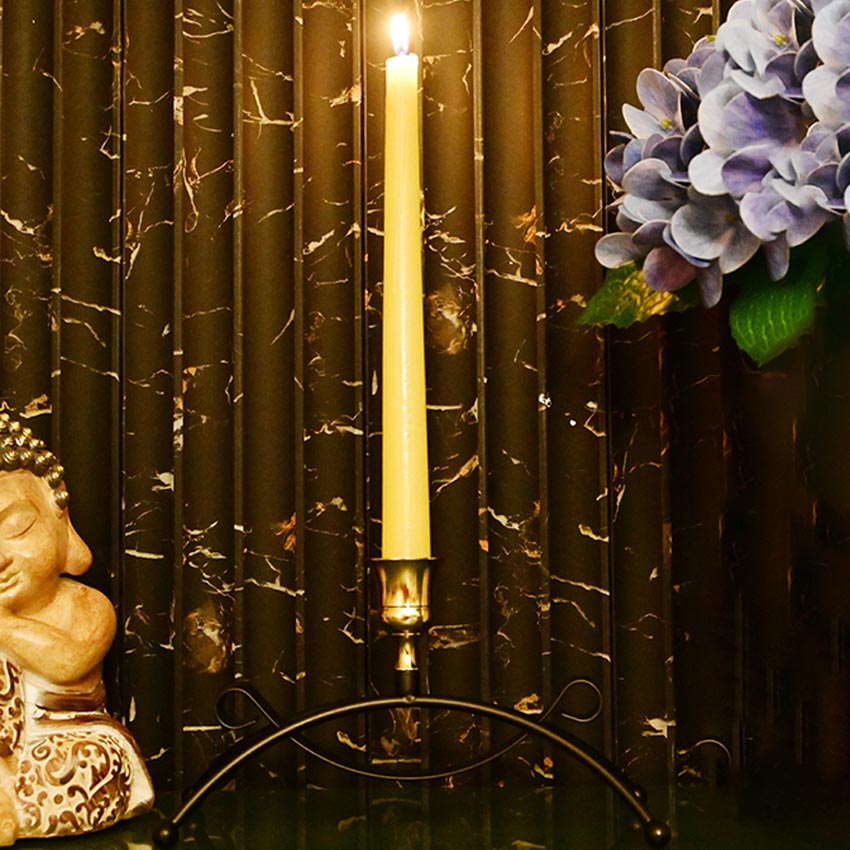 Elegant Arched Metal Black Candle Holder Without Candle | 4 x 3 x 8 inches