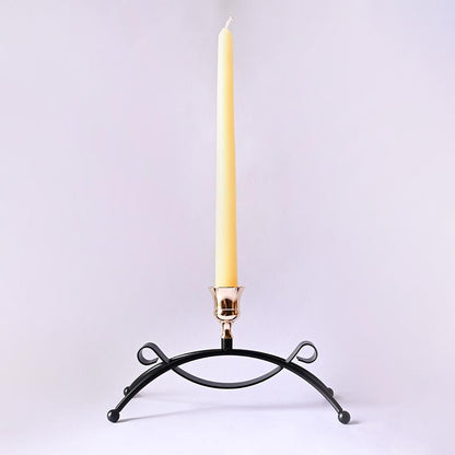 Elegant Arched Metal Black Candle Holder Without Candle | 4 x 3 x 8 inches