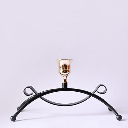 Elegant Arched Metal Black Candle Holder Without Candle | 4 x 3 x 8 inches