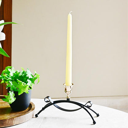 Elegant Arched Metal Black Candle Holder Without Candle | 4 x 3 x 8 inches