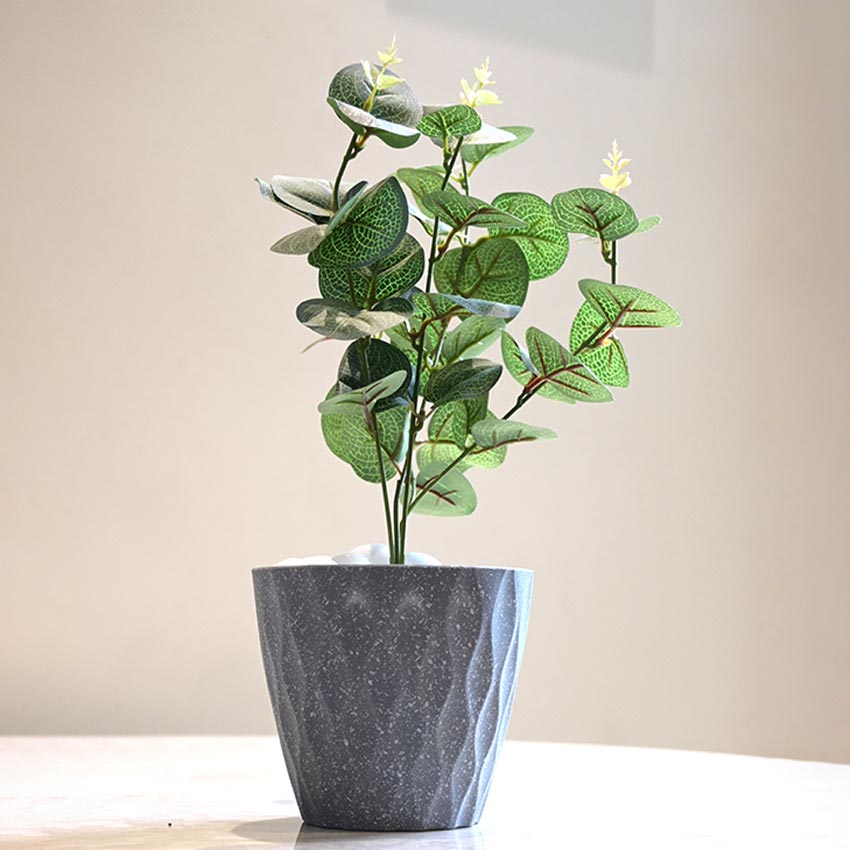 Modern Abstract Dark Grey Textured Planter Small Pot Without Plant | 5 x 5 inches