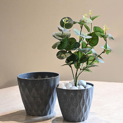 Modern Abstract Dark Grey Textured Planter Small Pot Without Plant | 5 x 5 inches