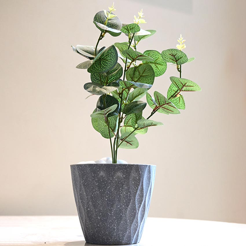 Modern Abstract Dark Grey Textured Planter Small Pot Without Plant | 5 x 5 inches