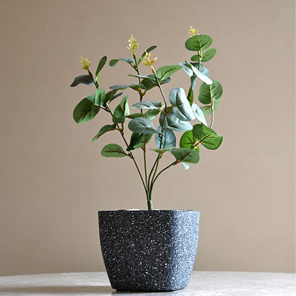 Majestic Dark Grey Textured Planter Square Small Pot | 5 x 4 inches