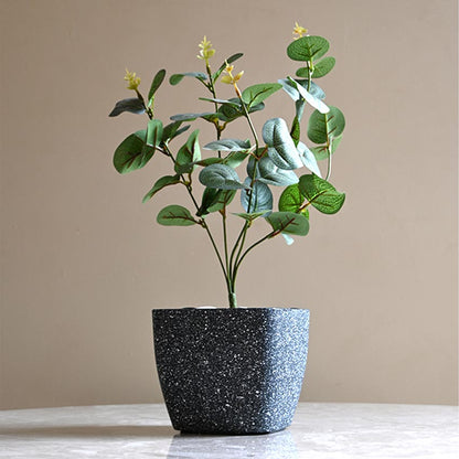 Majestic Dark Grey Textured Planter Square Large Pot Without Plant | 7 x 6 inches
