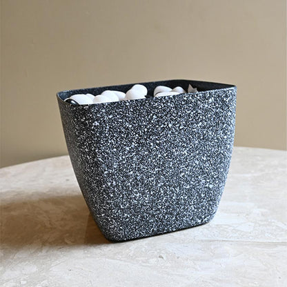 Majestic Dark Grey Textured Planter Square Large Pot Without Plant | 7 x 6 inches