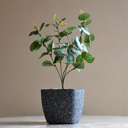 Majestic Dark Grey Textured Planter Square Large Pot Without Plant | 7 x 6 inches