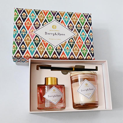 Reed Fragrance Diffuser and Scented Candle Gift Set | 11 x 5 x 3 inches