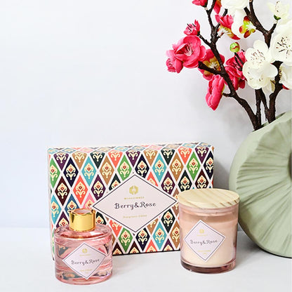 Reed Fragrance Diffuser and Scented Candle Gift Set | 11 x 5 x 3 inches