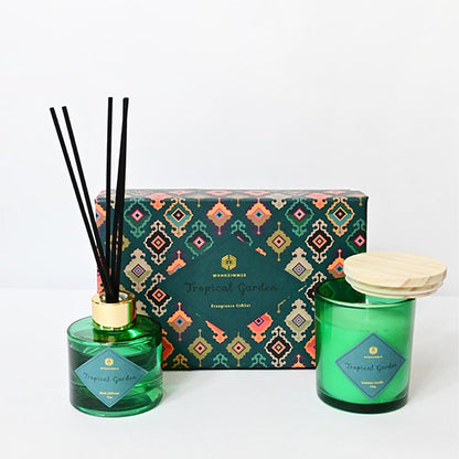 Reed Fragrance Diffuser and Scented Candle Gift Set | 11 x 5 x 3 inches