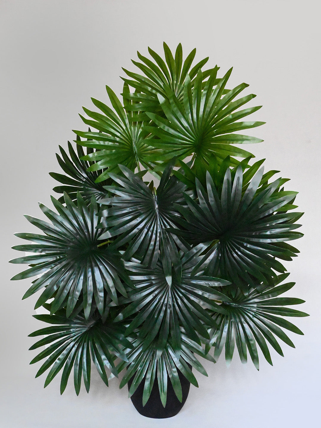 Palm Artificial Polyester Plant with Pot | 12 Leaves | 2 feet