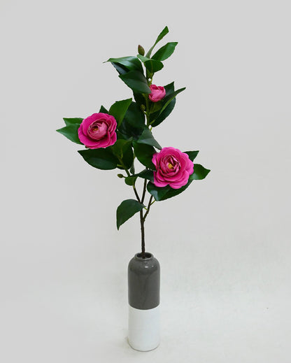 Elegant Artificial Single Stick With Three Rose Flowers Without Vase | 3 feet