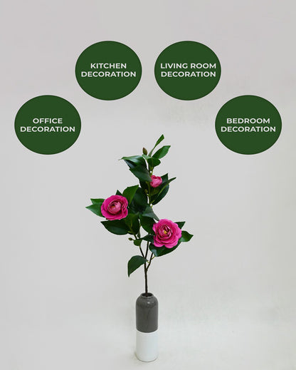 Elegant Artificial Single Stick With Three Rose Flowers Without Vase | 3 feet